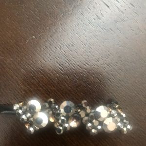 Hairpin with Pewter and amber colored stones